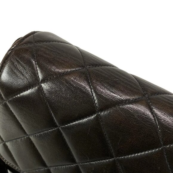 Auth CHANEL Double Face, Matelass - Black Lambskin Shoulder Bag Gold hardware - Picture 12 of 16